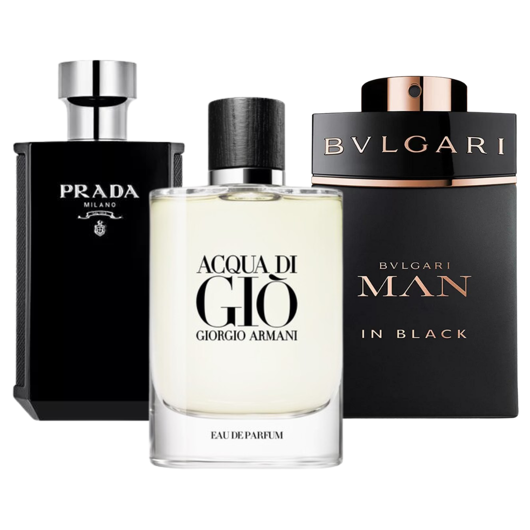 Coffret 3 Parfums Bvlgari In Black, Acqua Di Giò & L’Homme Prada Intense 3×100 ml