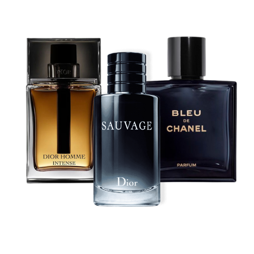 Coffret 3 Parfums Sauvage Dior, Bleu de Chanel & Dior Homme Intense 3×100 ml