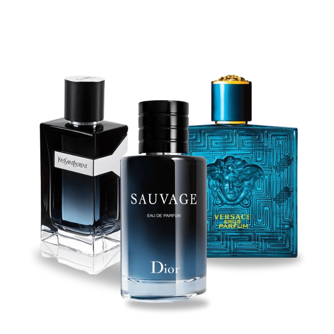 Coffret 3 Parfums Dior Sauvage, Yves Saint Laurent Y Men & Versace Eros 3×100 ml