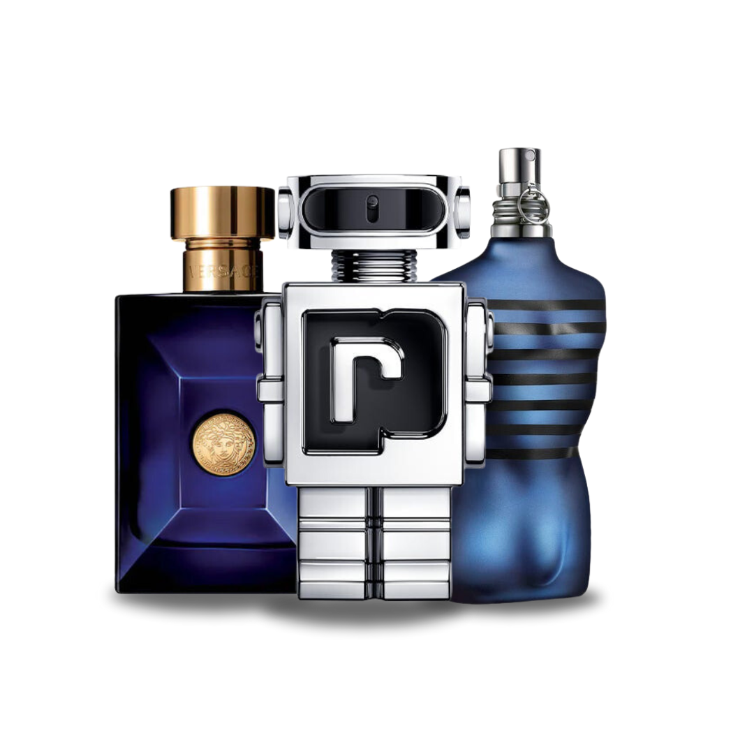 Coffret 3 Parfums Versace Dylan Blue, Paco Rabanne Phantom & Jean Paul Gaultier Ultra Male 3×100 ml